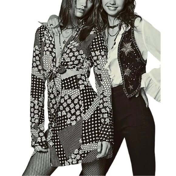 Free People Miki Dress in Black Combo Size Small NWOT - Picture 3 of 12